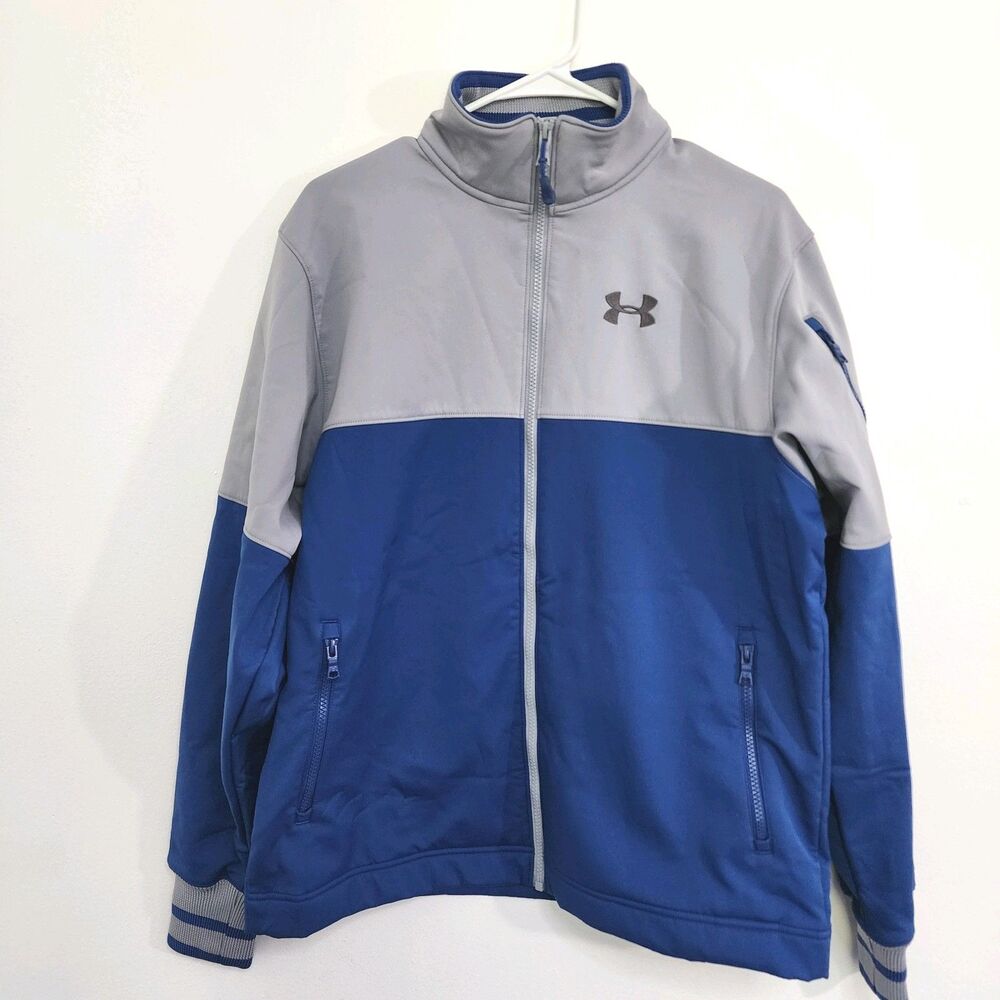 Under Armour UA Storm Men's M Blue/Gray Colorblock Fleece Lined Full-Zip Jacket